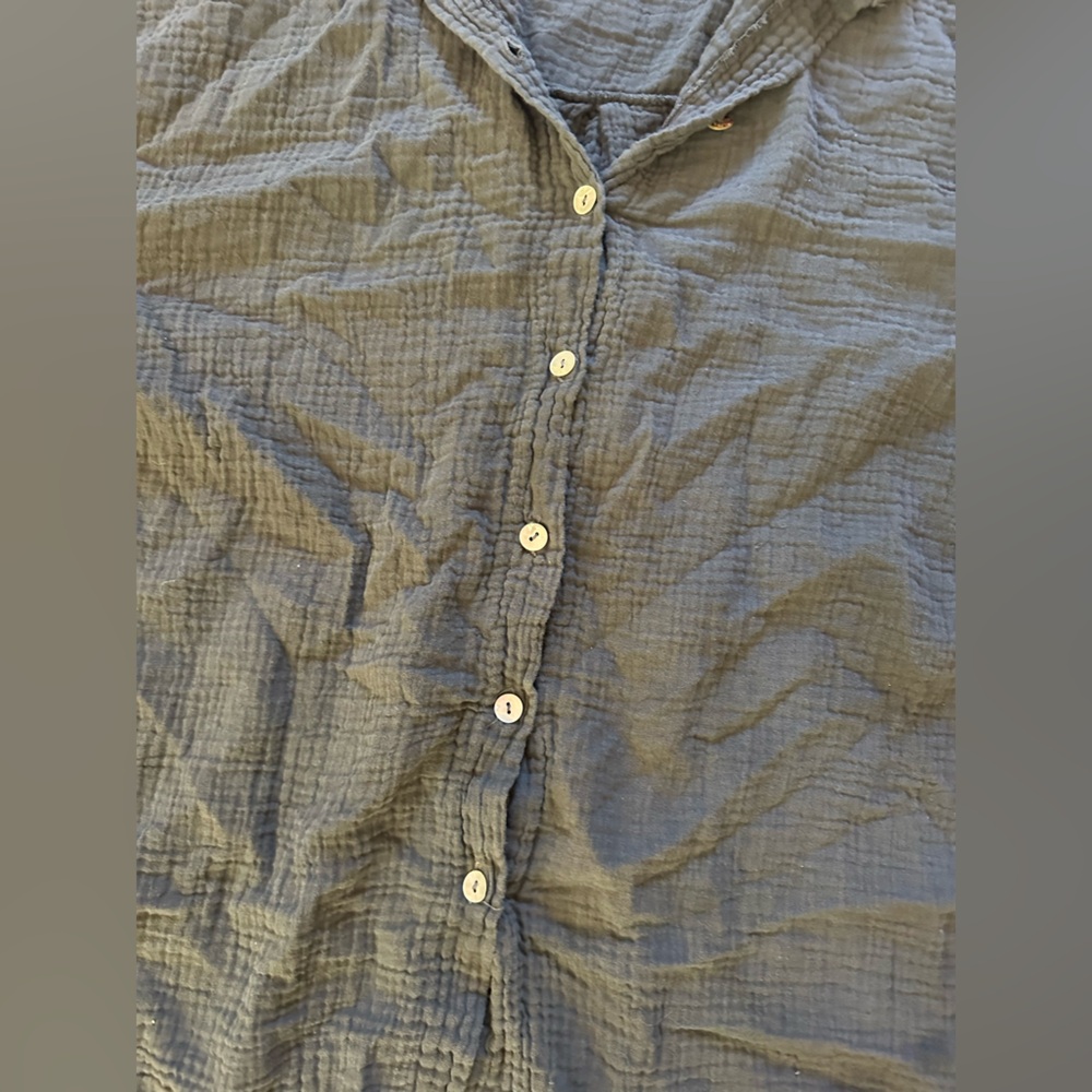 Bella Amore Navy Oversized Button Down Shirt View 3